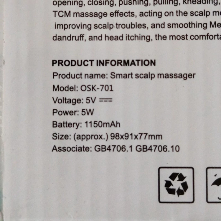 ماساژور سر Smart Scalp Massager مدل OSK-701 مناسب رشد مو با افزایش جریان خون رسانی به پوست سر - قشمی شاپ QESHMISHOP