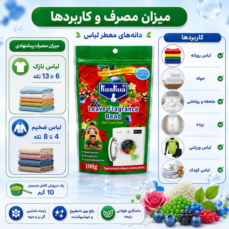 خوشبو کننده لباس فرانک مدل Z-529 با رایحه رز و میوه وزن 100 گرم